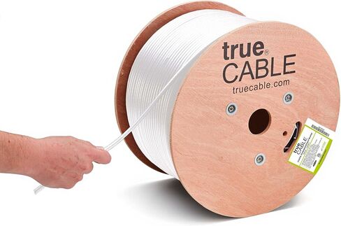 TRUE CABLE Cat6A Direct Burial Bulk Ethernet Cable, Shielded F/UTP, 500ft, Black, Waterproof, Outdoor OSP Jacket, 23AWG Solid Bare Copper, 750MHz, PoE++ 100W in Kuwait