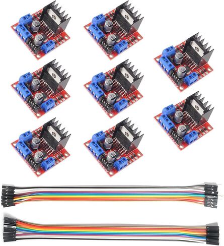 8PCS L298N Motor Drive Controller Board Dual H Bridge DC Robot Stepper Motor Compatible with Electric Projects, Smart Car Robot in Kuwait