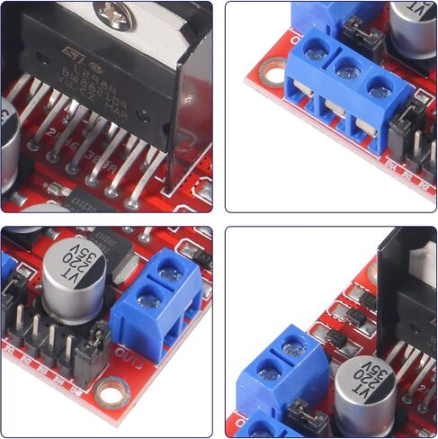 8PCS L298N Motor Drive Controller Board Dual H Bridge DC Robot Stepper Motor Compatible with Electric Projects, Smart Car Robot in Kuwait