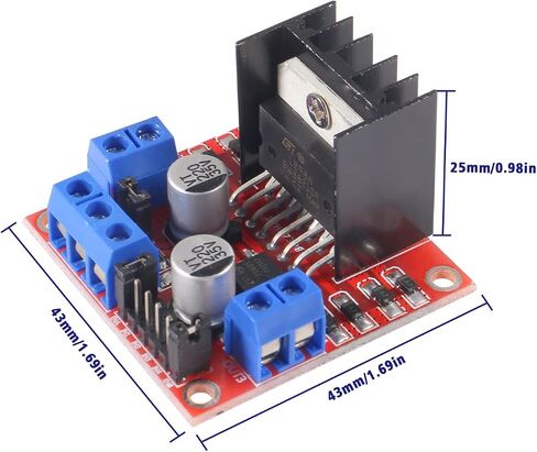 8PCS L298N Motor Drive Controller Board Dual H Bridge DC Robot Stepper Motor Compatible with Electric Projects, Smart Car Robot in Kuwait