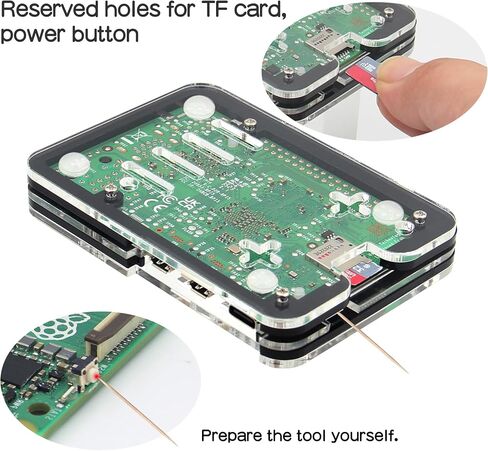 Geekworm 5 Layers Computer Acrylic Case for Raspberry Pi 5 4GB/8GB (P396) in Saudi Arabia