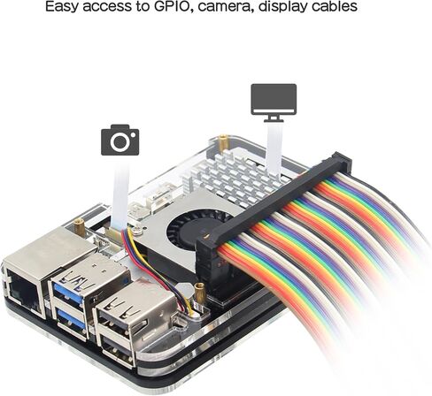 Geekworm 5 Layers Computer Acrylic Case for Raspberry Pi 5 4GB/8GB (P396) in Saudi Arabia
