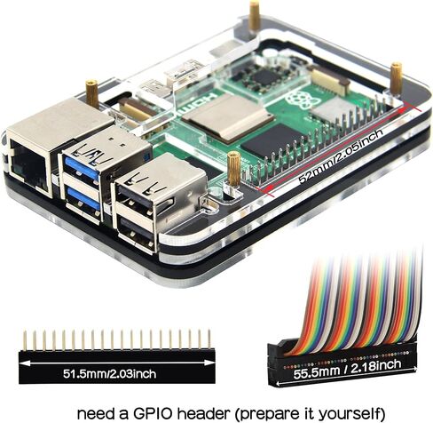 Geekworm 5 Layers Computer Acrylic Case for Raspberry Pi 5 4GB/8GB (P396) in Saudi Arabia