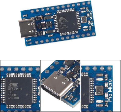6pcs Pro Micro for Atmega32U4 5V 16MHz Bootloadered IDE Micro USB Pro Micro Development Board Microcontroller Compatible for Pro Micro Serial Connection with arduino Pin Header (Type-C USB) in Kuwait