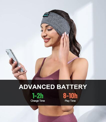ASMRBAND سماعات رأس للنوم، عصابة رأس رياضية لاسلكية، سماعات رأس بلوتوث 10 ساعات مع سماعات أذن ناعمة ومريحة للنوم الجانبي، أدوات تقنية رائعة، هدية فريدة من نوعها in Kuwait