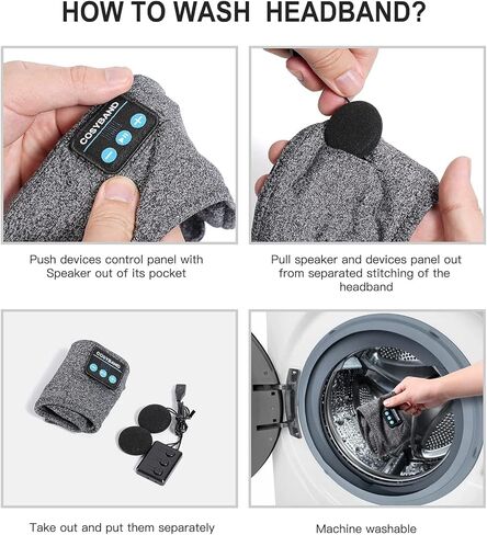 ASMRBAND سماعات رأس للنوم، عصابة رأس رياضية لاسلكية، سماعات رأس بلوتوث 10 ساعات مع سماعات أذن ناعمة ومريحة للنوم الجانبي، أدوات تقنية رائعة، هدية فريدة من نوعها in Kuwait