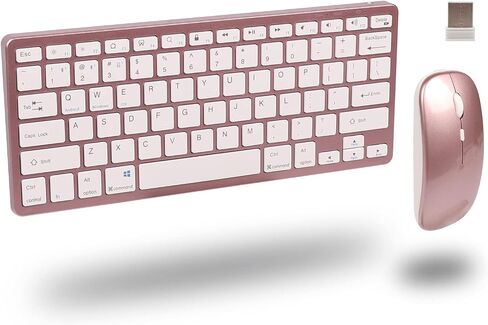 Super Space Wireless Keyboard and Mouse, 2.4G Ergonomic Bluetooth Set, Silent Rechargeable Slim for Windows, Mac, PC, Laptop, Tablet - White, Gift Kids Adults in Saudi Arabia