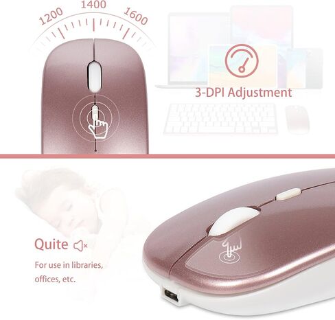Super Space Wireless Keyboard and Mouse, 2.4G Ergonomic Bluetooth Set, Silent Rechargeable Slim for Windows, Mac, PC, Laptop, Tablet - White, Gift Kids Adults in Saudi Arabia
