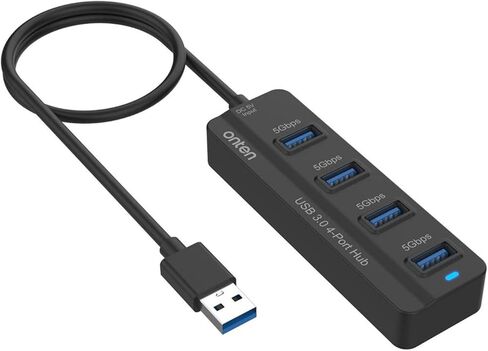 محور USB بـ 4 منافذ، محور Onten USB 3.0، مقسم USB مع كابل بطول 1.6 قدم 4 منافذ USB3.0 لأجهزة الكمبيوتر المحمول MacBook Surface Pro والمزيد من أجهزة USB in Kuwait