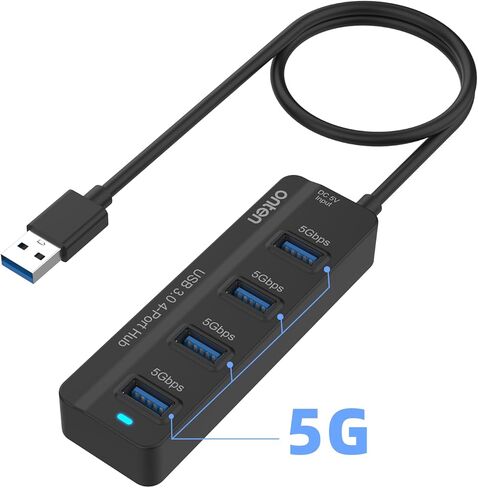 محور USB بـ 4 منافذ، محور Onten USB 3.0، مقسم USB مع كابل بطول 1.6 قدم 4 منافذ USB3.0 لأجهزة الكمبيوتر المحمول MacBook Surface Pro والمزيد من أجهزة USB in Kuwait