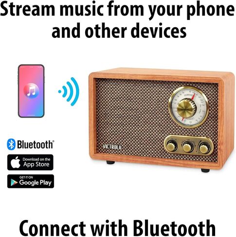 Victrola Willow - Retro Wood Bluetooth Radio, AM/FM - Walnut in Kuwait