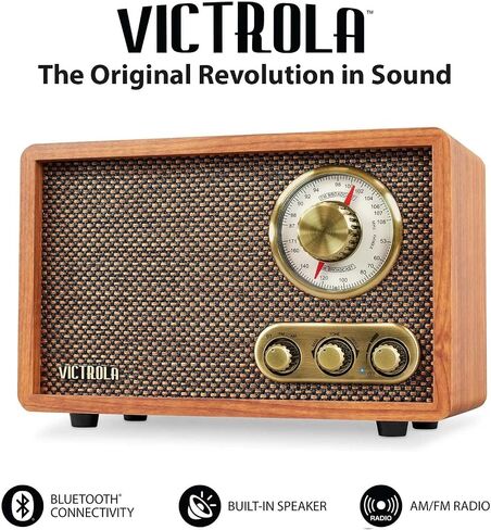 Victrola Willow - Retro Wood Bluetooth Radio, AM/FM - Walnut in Kuwait