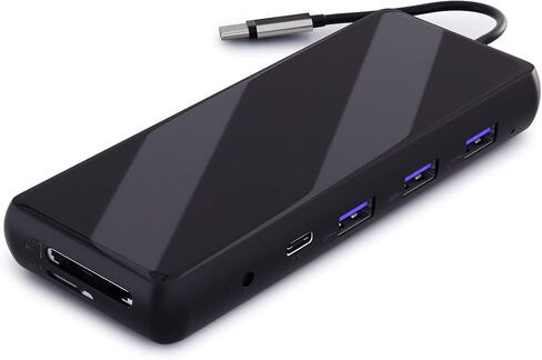 وصلة عرض USB-C من Zell Technologies، 65 وات، شاشة مزدوجة - منفذ عرض x2 أو x2 HDMI، شاشة واحدة 5k، منفذ USB-C x2، USB 3.0 x4، محطة إرساء Gigabit RJ-45، لأجهزة Mac/HP/Dell/Lenovo / أسوس / أيسر in Kuwait