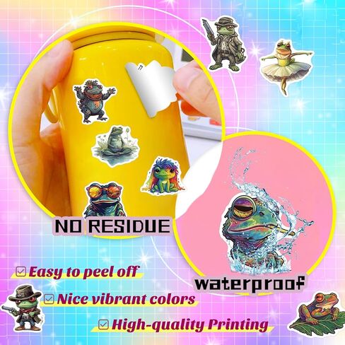 200 قطعة من ملصقات الضفدع، ملصقات الضفدع اللطيفة، ملصقات الضفدع الرائعة، ملصقات الضفدع الملونة، ملصقات حيوانات من الفينيل مقاومة للماء لأجهزة الكمبيوتر المحمول، ملصقات كرتونية، ملصقات جمالية للكمبيوتر المحمول، لوح التزلج، زجاجات المياه، الكمبيوتر، الهاتف، in Kuwait