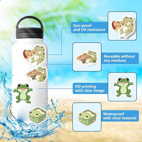 200 قطعة من ملصقات الضفدع، ملصقات الضفدع اللطيفة، ملصقات الضفدع الرائعة، ملصقات الضفدع الملونة، ملصقات حيوانات من الفينيل مقاومة للماء لأجهزة الكمبيوتر المحمول، ملصقات كرتونية، ملصقات جمالية للكمبيوتر المحمول، لوح التزلج، زجاجات المياه، الكمبيوتر، الهاتف، in Kuwait