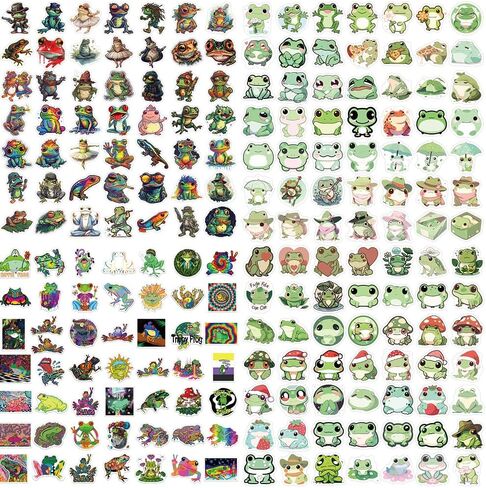200 قطعة من ملصقات الضفدع، ملصقات الضفدع اللطيفة، ملصقات الضفدع الرائعة، ملصقات الضفدع الملونة، ملصقات حيوانات من الفينيل مقاومة للماء لأجهزة الكمبيوتر المحمول، ملصقات كرتونية، ملصقات جمالية للكمبيوتر المحمول، لوح التزلج، زجاجات المياه، الكمبيوتر، الهاتف، in Kuwait