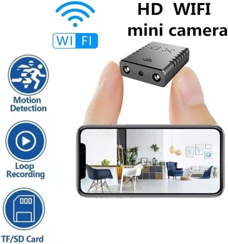 Spy Camera Mini Hidden WiFi Camera HD 1080P with Night Vision and Motion Detection, Nanny Cam,Baby Monitor with Upgraded, AI Human Motion Detection,Cloud Storage for Security with iOS Android APP in Saudi Arabia