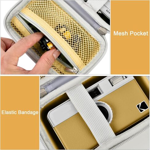 Film Camera Case for Kodak EKTAR H35 H35N Half Frame Film Camera | Camera and 35mm Film Rolls Storage, Mesh Pocket for Small Accessories, Travel and Home Organization; Large, Pink, Case Only in Saudi Arabia