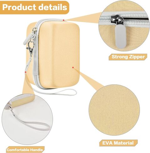 Film Camera Case for Kodak EKTAR H35 H35N Half Frame Film Camera | Camera and 35mm Film Rolls Storage, Mesh Pocket for Small Accessories, Travel and Home Organization; Large, Pink, Case Only in Saudi Arabia