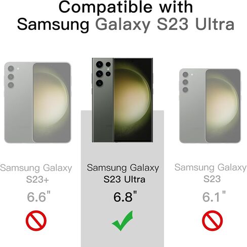حافظة JETech مغناطيسية لهاتف Samsung Galaxy S23 Ultra 5G مقاس 6.8 بوصة، متوافقة مع MagSafe، غطاء هاتف خلفي شفاف غير لامع مقاوم للصدمات (أسود) in Saudi Arabia