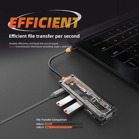 GKI 6-in-1 USB C Hub, Multiport Docking Station with 4K HDMI, 100W PD Charging, SD/TF Card Reader, USB Ports Adapter Compatible for MacBook Series, Laptop, and USB C Devices. in Saudi Arabia