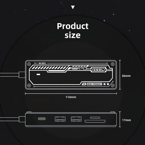 GKI 6-in-1 USB C Hub, Multiport Docking Station with 4K HDMI, 100W PD Charging, SD/TF Card Reader, USB Ports Adapter Compatible for MacBook Series, Laptop, and USB C Devices. in Saudi Arabia