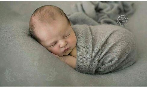 Orraphtstu 2Pcs Props for Newborn Photoshoot Mohair Wrap Headband Baby Posing Photography Photo Stretch Jersey Knit Fabric (wrap only, White) in Saudi Arabia