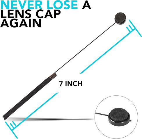 Zeikos ZE-LCH1 حامل غطاء العدسة Keeper String سلك أمان لكاميرات Canon Nikon Sony DSLR، D3200، D3300، D3400، D5300، D5500، D5600، D7100، D7200، T5، T5i، T6، T6i، T6s، T7i، 80D & 6D in Kuwait