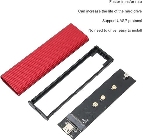 حاوية SSD، حاوية M.2 SATA B+M/B مفتاح SSD USB 3.1 نوع C 5 جيجابت في الثانية محول حاوية الحالة الصلبة الخارجية لـ 2280/2260/2242/2230 M.2 NGFF SSD، حاوية محرك الأقراص الصلبة NVME لنظام Win XP/7/ 8 in Kuwait