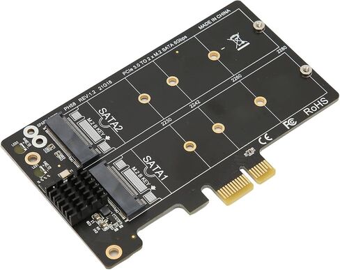 بطاقة تحويل M.2 SATA إلى بطاقة مصفوفة القرص المزدوج PCIe-E بطاقة نقل الثبات ، تدعم PCI-E X1 / X4 / X8 / X16 ، للنوافذ ، لينكس in Saudi Arabia