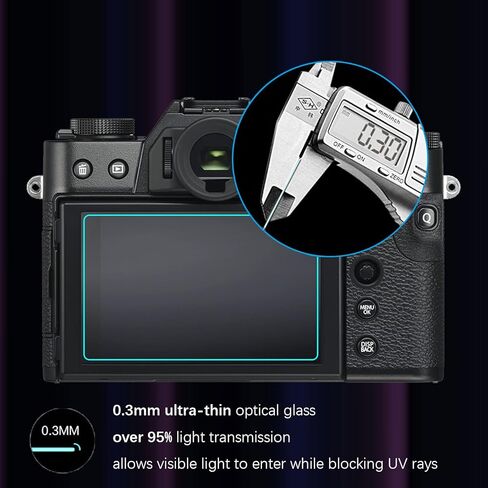 【2 Pack】Glass Screen Protector Film for Fujifilm X-T30II X-S10 X-T30 X-T20 X-T10 X-E3 X-T100, 0.3mm Ultra-Thin Tempered Glass, 9H Hardness, 2.5D Round Edges, Anti-Scrach Anti-Fingerprint Anti-Dust in Kuwait