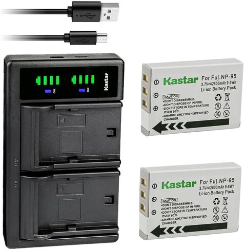 Kastar LTD2 USB Battery Charger Replacement for Fujifilm NP-95 NP95 FNP-95 FNP95 Battery, Fujifilm BC-65N Charger, Fujifilm FinePix X100T, FinePix X-S1, Fujifilm XF10 Digital Camera in Saudi Arabia