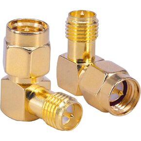 BOOBRIE 2-Pack SMA 90 درجة محول SMA ذكر إلى RP-SMA أنثى موصل الزاوية اليمنى SMA الكوع RF محول محوري لطائرة بدون طيار FPV هوائي واي فاي إشارة معززة راديو مكرر in Kuwait
