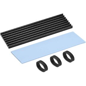uxcell Aluminum Heatsink Kit 70x22x3mm Red with Silicone Thermal Pads for M.2, for 2280 SSD