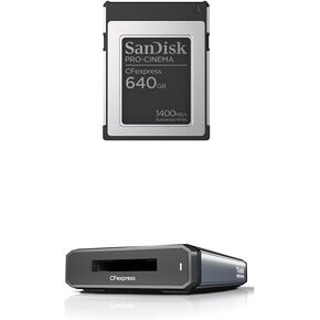 SanDisk 640GB PRO-Cinema CFexpress Type B - Up to 1700MB/s Read Speeds, 8K Video Capture, CFexpress Type B Card - SDCFEC-640G-GN4NN