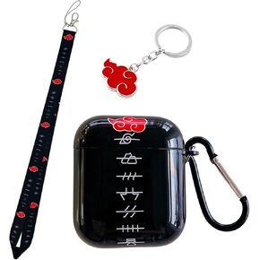 مع غطاء حافظة Airpod بسلسلة مفاتيح باللون الأحمر، جراب Anime Airpod 1/2 شخصي وعملية IMD فريدة من نوعها من مادة TPU الناعمة in Kuwait