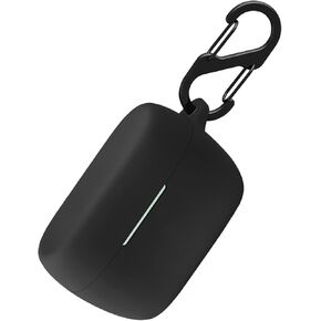 حقيبة حمل من السيليكون من Geiomoo متوافقة مع هاتف Jabra Elite 4 النشط، غطاء محمول مقاوم للخدش مع حلقة تسلق (أسود-1)