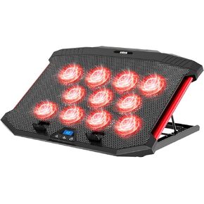 LIENS Laptop Cooling Pad, Laptop Cooler with 11 Quiet Fans for 12-17 Inch Notebook Gaming Fan Stable Stand, 8 Height & Wind Speed Adjustable, 2 USB Port (Black) in Kuwait