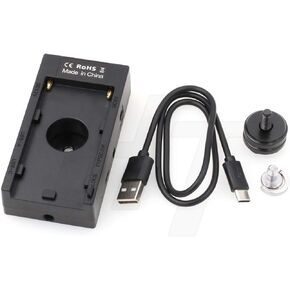 NP-F970 Battery Mount Plate 12V 8V DC 5V 9V USB Type C A Output Power Adapter for DSLR Camera Monitor, On/Off Switch, NP-F Charger (with 1/4'' Screw) (WY-F01A) in Kuwait