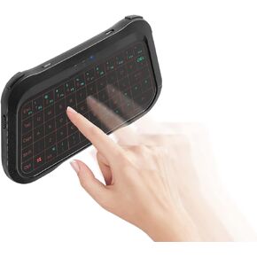 كيبورد صغير لاسلكي باضاءة خلفية كاملة الحجم مع لوحة لمس وشاشة لمس لاجهزة اندرويد تي في بوكس/تلفزيون ذكي/الكمبيوتر/ويندوز/MacOS/لينكس/اكس بوكس/صندوق التلفزيون الذكي، هدية للاطفال والكبار in Kuwait