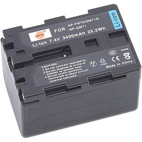 QIAOJINLIN DSTE 7.4V 3400mAh NP-FM70 NP-QM71D NP-QM71 بطارية ليثيوم أيون قابلة لإعادة الشحن، بطارية بديلة متوافقة مع Sony DCR-PC330 DCR-TRV25 DCR-TRV27 DCR-TRV30 in Kuwait