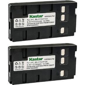 Kastar 2-Pack 6.0V 2100mAh Nickel Metal Hydride (Ni-MH) Battery Replacement for JVC BN-V11U BN-V12U BN-V14U BN-V15U BN-V18U BN-V20U BN-V22U BN-V24U BN-V25U BN-V400U BN-V60U BN-V65 Battery in Saudi Arabia