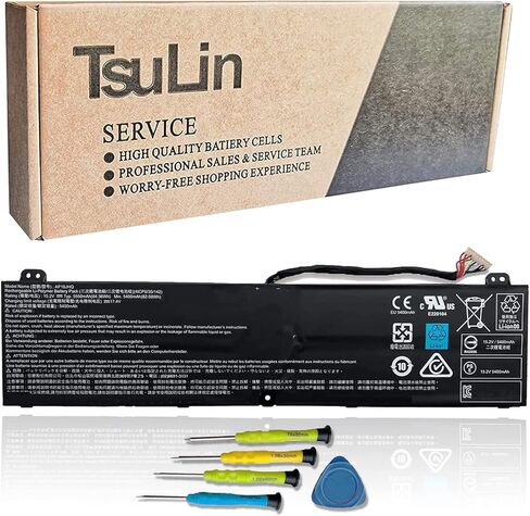 بطارية كمبيوتر محمول TsuLin AP18JHQ متوافقة مع Acer ConceptD 7 CN715-71 Predator Triton 500 PT515-51 PT515-52 Series Notebook KT.00408.001 4ICP8/35/142 15.2V 84.36Wh 5550mAh 4-Cell in Kuwait