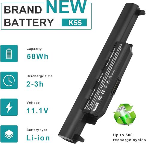A32-K55 A33-K55 A41-K55 Laptop Battery for Asus Q500 Q500A R400 R500 R503U R503A R503C R500V R700 K55 K55A K55N K55VM K45VS K45VJ K55DR K55VS K55VD K75VM K75VD K75DE X55 X55C X55U X75 X75VD in Saudi Arabia