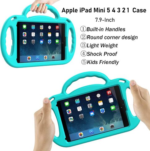 حافظة LTROP للأطفال لجهاز iPad Mini 5/4/3/2/1، حافظة iPad Mini 7.9 بوصة مع حزام كتف، حافظة بمسند ضد الصدمات لجهاز iPad Mini 5th/4th/3rd/2nd/1st Generation للأطفال الصغار الأولاد والبنات، أزرق in Saudi Arabia