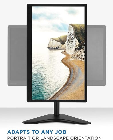 Mount-It! Free Standing Monitor Stand for Desktops | Single Monitor Mount | VESA 75 100 Compatible Displays | Height Adjustable Tilt Swivel Rotating | Fits 21.5 23 24 27 28 29 32 Inch Computer Screen in Saudi Arabia