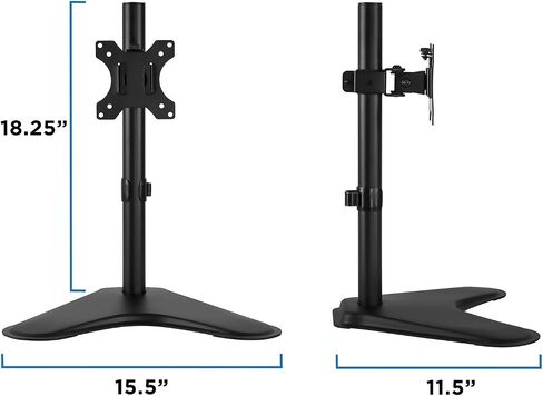Mount-It! Free Standing Monitor Stand for Desktops | Single Monitor Mount | VESA 75 100 Compatible Displays | Height Adjustable Tilt Swivel Rotating | Fits 21.5 23 24 27 28 29 32 Inch Computer Screen in Saudi Arabia