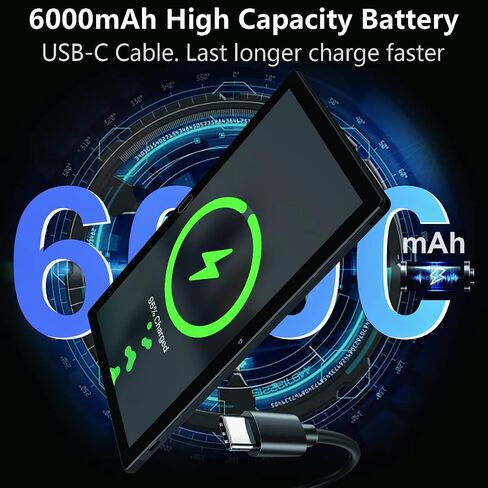 10 Inch Tablet Android 11 Tablets, 2 in 1 Tablet PC with 4+64/128GB Storage Octa-Core, Dual Sim Card Slots Tablet with Keyboard, 13MP Camera, 6000mAh Battery, GPS, Bluetooth, WiFi, Case Included in Saudi Arabia
