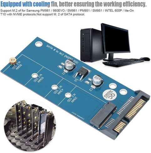 Wendry Hard Disk Riser Card,PCI-E to M.2 Hard Drive Disk NVME Adapter Extension Riser Card Converter with Cooling Fin in Saudi Arabia