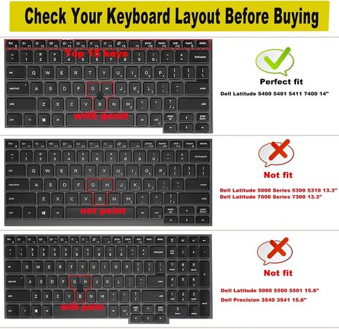 2 Pack Keyboard Cover for Dell Latitude 5400 5401 5410 5411 7400 14 Inch with Pointing Laptop |Dell Latitude 14 Series US Layout Keyboard Protective Cover Skin (Pink+Clear) in Saudi Arabia
